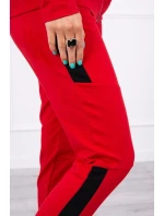 Sportovní sada s pruhy červená