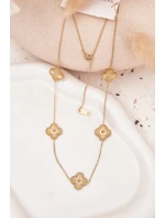 Nerezový řetízek s květinkami zlatý