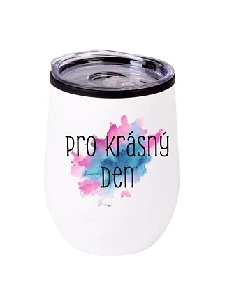 Termohrnek "bowl" - Akvarelový otisk Pro krásný den 2 - bílý Termohrnek "bowl" - Akvarelový otisk Pro krásný den 2 - bílý