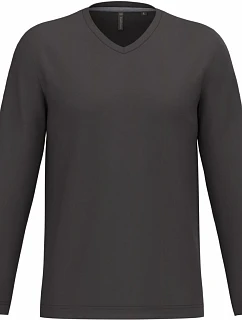 Kariban K 358 Pánské tričko do V s dl. rukávem 20.K358 dark grey