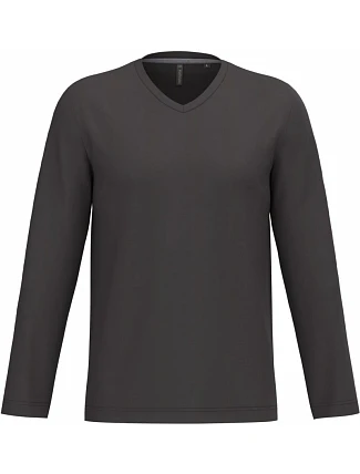 Kariban K 358 Pánské tričko do V s dl. rukávem 20.K358 dark grey Kariban K 358 Pánské tričko do V s dl. rukávem 20.K358 dark grey