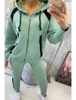 Sportovní sada s pruhy tmavě mátová