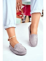Dámské Semišové Mokasíny Šedé Morreno Dámské Semišové Mokasíny Šedé Morreno