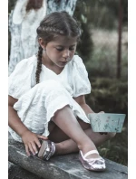 Dětské lodičky zdobené flitry růžové Weries