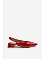 Lakované Baleríny Na Nízém Podpatku S Špičatými Nosíky Bordové Anarinne