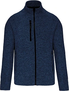 Kariban K 9106 Pánská melanžová pletená fleecová bunda 20.9106 navy melange