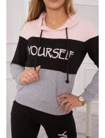 Yourself print set powder pink+black