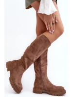 Dámské Ocieplené Kozaky Před Kolenem Brązové Heliofa Dámské Ocieplené Kozaky Před Kolenem Brązové Heliofa
