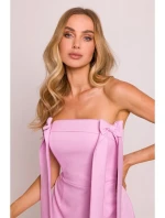 M851 Šaty s mašlemi - cukrkandlově růžové M851 Šaty s mašlemi - cukrkandlově růžové