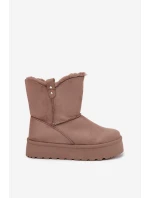 Dámské sněhule na platformě s kožíškem Evelira – světle béžové