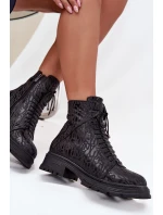 Dámské workery s dekorativním detailem – teplé, černé Dorialine