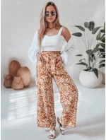 Dámské kalhoty ze široké látky TROPICAL SUN camel FashionStreet UY2633