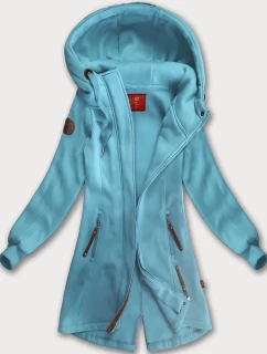 Světle modrá dlouhá dámská mikina s kapucí (AMG-675/2)