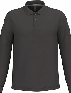 Kariban K 243 Pánské piqué polo s dlouhým rukávem 20.K243 dark grey