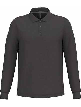 Kariban K 243 Pánské piqué polo s dlouhým rukávem 20.K243 dark grey
