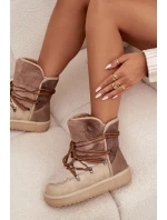 Dámské sněhule s kožíškem DFranklin DFSH370012 Béžové