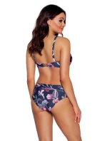 Dámská plavková podprsenka SK-167 Tmavě modrá s květy - Ava