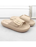 Žabky s přezkou Vinceza W JAN308 beige
