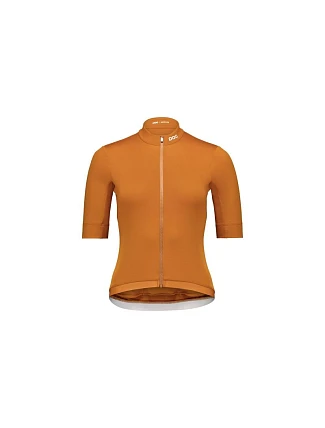 Cyklistické tričko POC W's Thermal Lite Jersey, hnědé