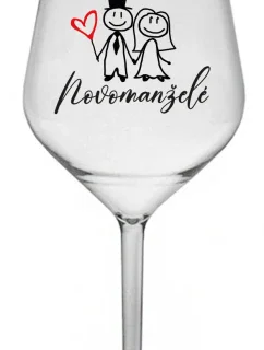 NOVOMANŽELÉ - čirá nerozbitná sklenice na víno 470 ml