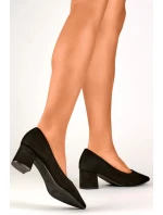 Dámské lodičky na sloupek podpatku KJ-10 / 203053 Černá - Soon Her Dámské lodičky na sloupek podpatku KJ-10 / 203053 Černá - Soon Her