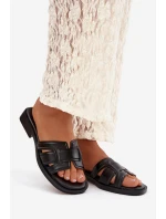 Dámské nazouváky na nízkém podpatku 78-192A Černé - Stephan Paris