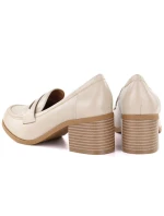 Dámské polobotky lords on heel beige M.Daszynski MR2201D-3A