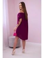 Šaty vázané na rukávech švestka Šaty vázané na rukávech švestka