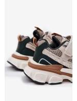 Tenisky Sportovní Boty Dětské Na Suchý Zip Béžové Ronivelle