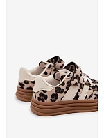 Dívčí tenisky s leopardím vzorem na suchý zip Béžové Satinia Dívčí tenisky s leopardím vzorem na suchý zip Béžové Satinia