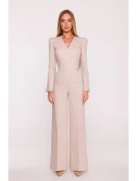 M883 Kombinéza džínového vzhledu - béžová