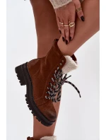 Dámské trapery z eko kůže – camel Bellora