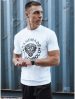 Pánské bílé tričko s potiskem FashionStreet RX5582