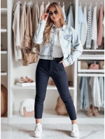 Dámské kalhoty slim fit s páskem TAIRONIK navy blue FashionStreet UY2542