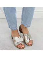 Dámské zlaté kožené žabky Remonte R8759-90