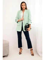 Bunda s klopou elegantní světlá máta