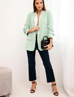 Bunda s klopou elegantní světlá máta