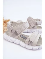 Dětské Sandály Na Zip Big Star LL374201 Bílo-Stříbrné Dětské Sandály Na Zip Big Star LL374201 Bílo-Stříbrné