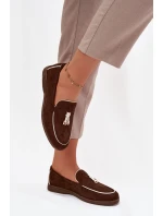 Mokasyny Loafersy Damské Z Eko Zamszu Čokoládové Darwen