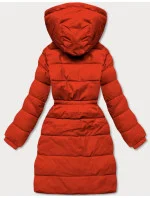 Dámská péřová zimní bunda v korálové barvě (CAN-865)