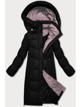 Černá dámská zimní bunda s kontrastní podšívkou Glakate (LU-238152#)