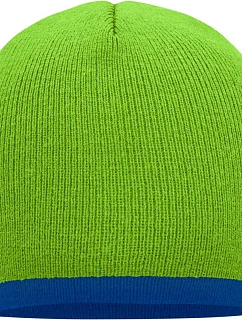 Daiber MB 7584 Pletená čepice s kontrastním lemem 03.7584 lime green/royal