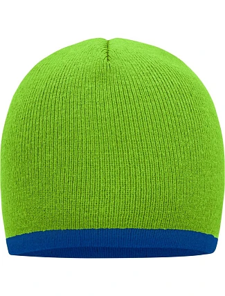 Daiber MB 7584 Pletená čepice s kontrastním lemem 03.7584 lime green/royal Daiber MB 7584 Pletená čepice s kontrastním lemem 03.7584 lime green/royal