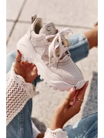 Dámské Kožené Tenisky Béžové CheBello 4583 Dámské Kožené Tenisky Béžové CheBello 4583