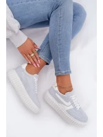 Dámské tenisky na platformě z eko semiše modré Cadrina