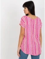 Dámská halenka D73771R10978P bílá a růžová - FPrice Dámská halenka D73771R10978P bílá a růžová - FPrice