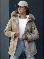 Dámská zimní bunda parka s kožešinou ERISS béžová FashionStreet TY4532