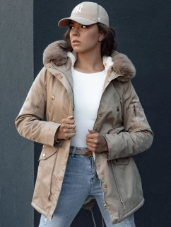 Dámská zimní bunda parka s kožešinou ERISS béžová FashionStreet TY4532
