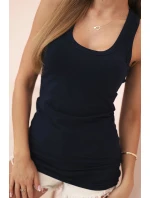 Dámská tílko z bavlny s kulatým výstřihem modrá