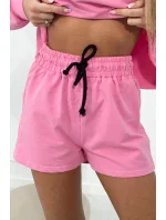Souprava halenka + šortky světle růžová